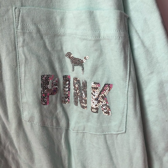 NWT Victoria Secret pink large mint bling shirt - Picture 2 of 4